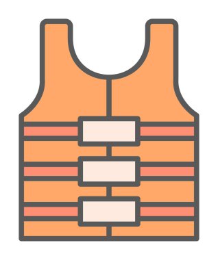 Can yeleği simge vektör çizim