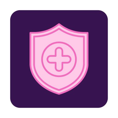 Basit Tıbbi Sigorta simgesi, vektör illüstrasyonu