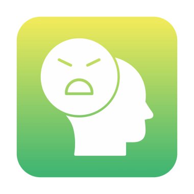 Kızgın avatar simgesi, vektör illüstrasyonu 