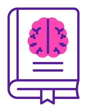 Nöroloji Kitabı web simgesi vektör illüstrasyonu