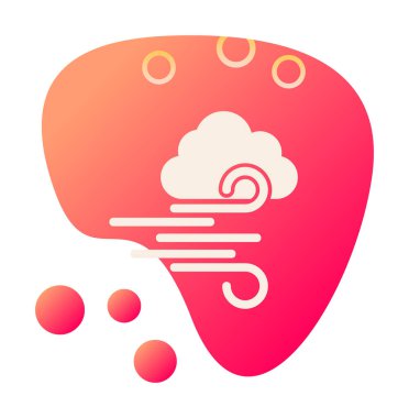 Bulutlu rüzgar simgesi, vektör illüstrasyonu 