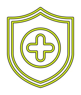 Basit Tıbbi Sigorta simgesi, vektör illüstrasyonu