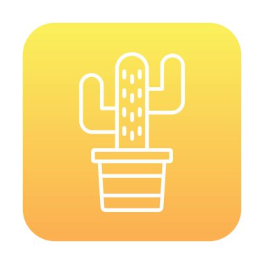 Kaktüs simgesi, basit tasarım çizimi  