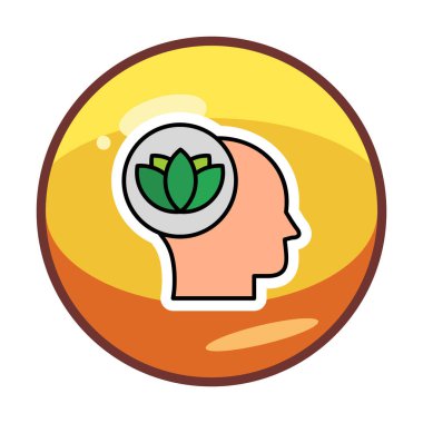 baş ve nilüfer çiçeği simgesi, vektör illüstrasyonu basit tasarım