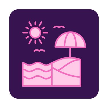 Yaz plaj ikonunun vektör illüstrasyonu 