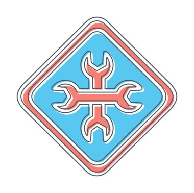 Yapı simgesi vektör illüstrasyonu. Bakımın vektör logosu                              