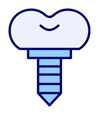 Diş implantı ikon vektör illüstrasyonu