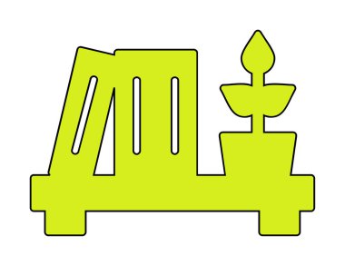 kitaplık düz simge, vektör illüstrasyonu 