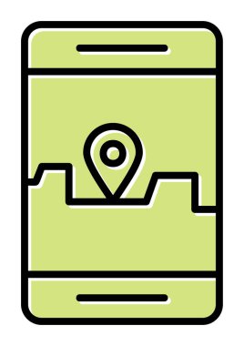Akıllı telefon GPS simgesi, vektör illüstrasyonu 