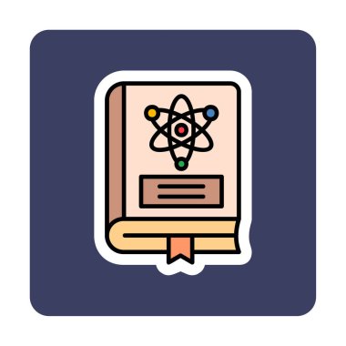 Fizik Kitabı vektör illüstrasyonu, simge ögesi arkaplanı