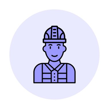 Kask vektör illüstrasyon tasarımlı işçi. Foreman.                        