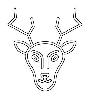 Geyik. Web simgesi basit illüstrasyon
