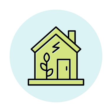 vector illustration of Green house icon 