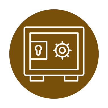 Güvenli kutu simgesi, vektör illüstrasyonu 