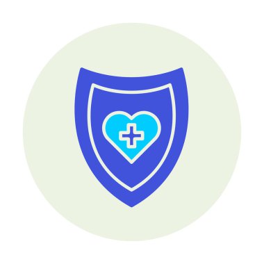 Çapraz ikonlu kalp, vektör çizimi. Sağlık hizmetleri kavramı                             