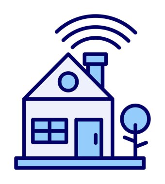 Akıllı Ev simgesi, vektör illüstrasyonu
