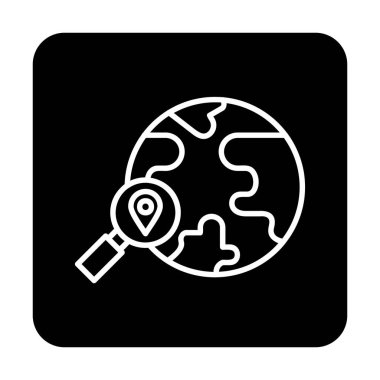 Büyütücü cam çizgi simgesi, arama konsepti