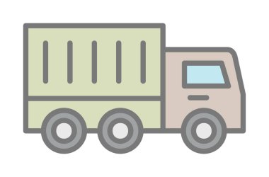 kamyon simgesi, vektör illüstrasyonu