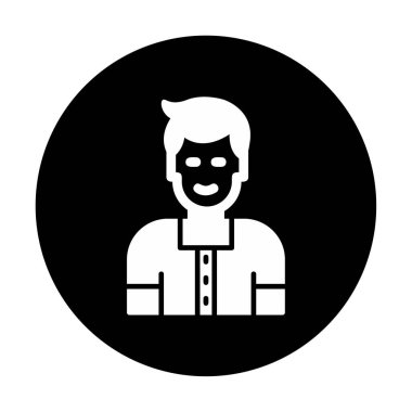 Avatar man simgesi, vektör illüstrasyonu  