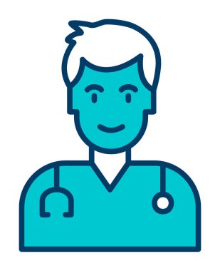 Doktor. Web simgesi basit illüstrasyon