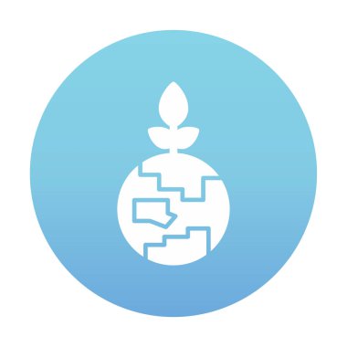 Bitki ikonu vektör illüstrasyonlu Dünya gezegeni 