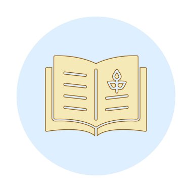 Biyoloji kitabı ikonu vektör illüstrasyonu