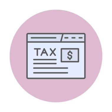 beyaz üzerinde vergilendirme web sitesi simgesi vektör çizimi 