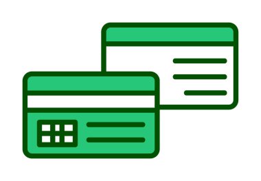 Kredi kartı vektör simgesi. düz tasarım biçimi.