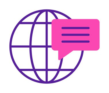 Dünya İletişim vektör simgesi modern illüstrasyon             