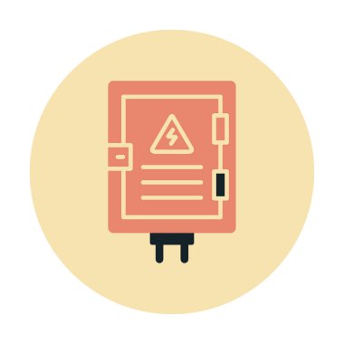 Elektrik Paneli düz simgesi, vektör illüstrasyonu                            