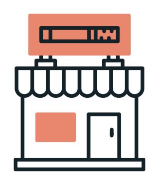 dükkan simgesi, vektör illüstrasyonu basit tasarım