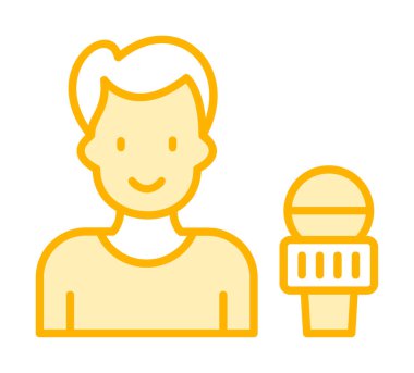 Haber muhabiri. Web simgesi basit illüstrasyon                       