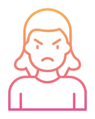 kızgın kişi simgesi, vektör illüstrasyonu basit tasarım