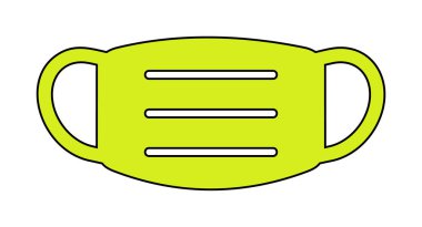 Tıbbi veya Cerrahi Yüz Maskesi. Virüs Koruma. Solunum maskesi takıyorum. Sağlık ve Coperid 19 Önleme Konsepti. Vektör İllüstrasyonu