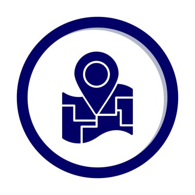 Konum iğnesi, vektör illüstrasyonlu harita simgesi