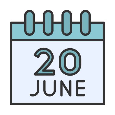 Takvim simgesi tasarımı, vektör illüstrasyonu, Dünya Mülteci Günü tarihi