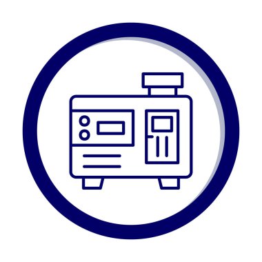 Elektrik jeneratörü çizgi simgesi biçimi, vektör illüstrasyon tasarımı