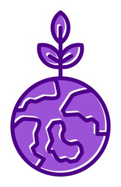 Dünya gezegeni ve vektör illüstrasyon tasarımını bırakıyor. Bastır Yeşil kavram                                          