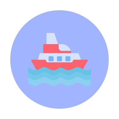 Gemi simgesi, vektör illüstrasyonu