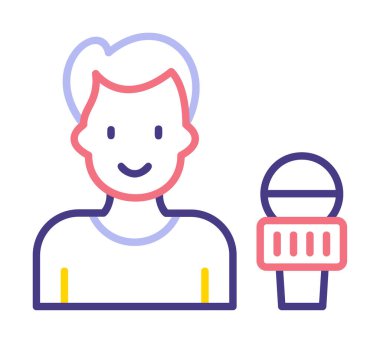 Haber muhabiri. Web simgesi basit illüstrasyon                       