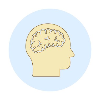 düz beyin ikonu vektör çizimi 