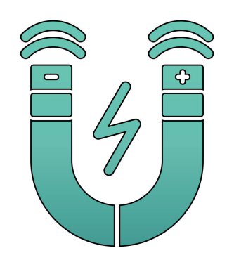 Manyetik alan simgesi, vektör illüstrasyonu