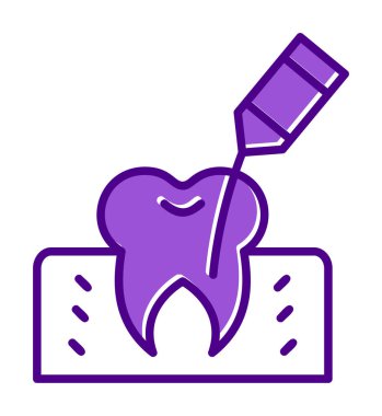 Kök Kanal Tedavi simgesi, vektör illüstrasyonu 