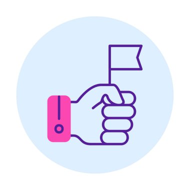 Bayrak tutan el, vektör