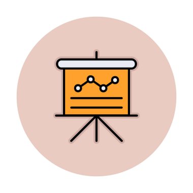 Sunum, grafikli iş tahtası, vektör illüstrasyonu