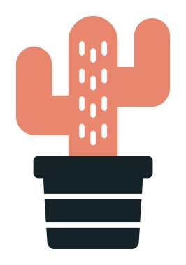 Kaktüs simgesi, basit tasarım çizimi  