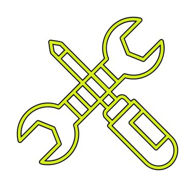 Basit mekanik Araçlar simgesi, vektör illüstrasyonu