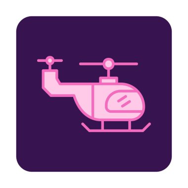 Helikopter düz simgesi, vektör çizim 