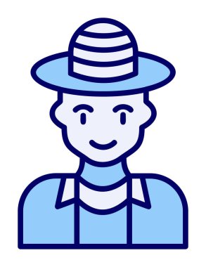 Turist şapkası simgesi, vektör illüstrasyonu 