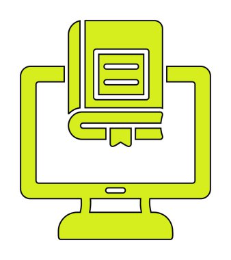 çevrimiçi kütüphane rengi vektör illüstrasyonu                        